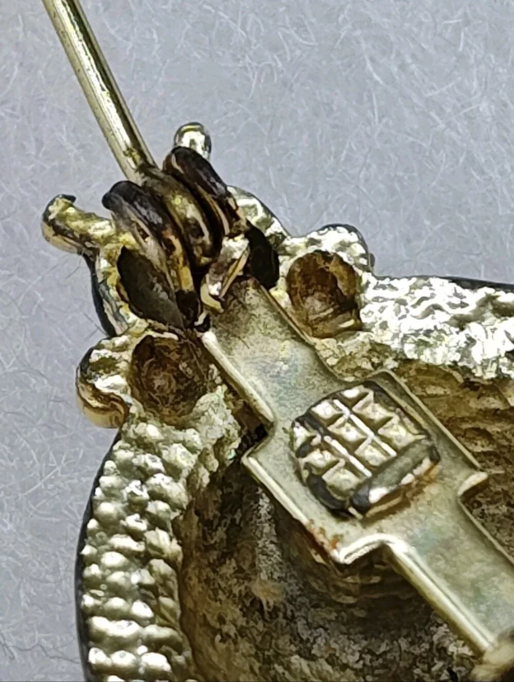 Vintage 3 Bug Incect Brooches Rhinestones Garden Ladybug Lapel Pins Gold Tone